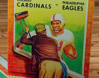 1958 Vintage Philadelphia Eagles - Chicago Cardinals Football Program Cover - Canvas Gallery Wrap