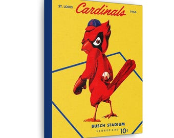 1956 Vintage St. Louis Cardinals Baseball Program - Canvas Gallery Wrap