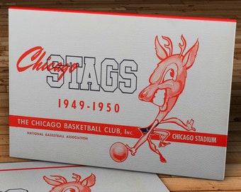 1949-1950 Vintage Chicago Stags Basketball Program - Canvas Gallery Wrap