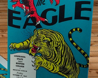 1947 Vintage Louisiana State - Boston College Eagles Football Program Cover - Canvas Gallery Wrap