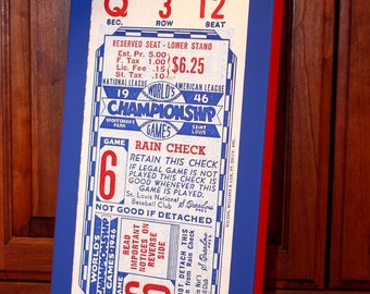 1946 Vintage St. Louis Cardinals World Series Ticket  - Canvas Gallery Wrap