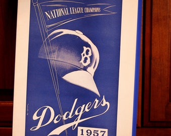 1957 Vintage Brooklyn Dodgers Spring Training Program - Canvas Gallery Wrap   #BB003