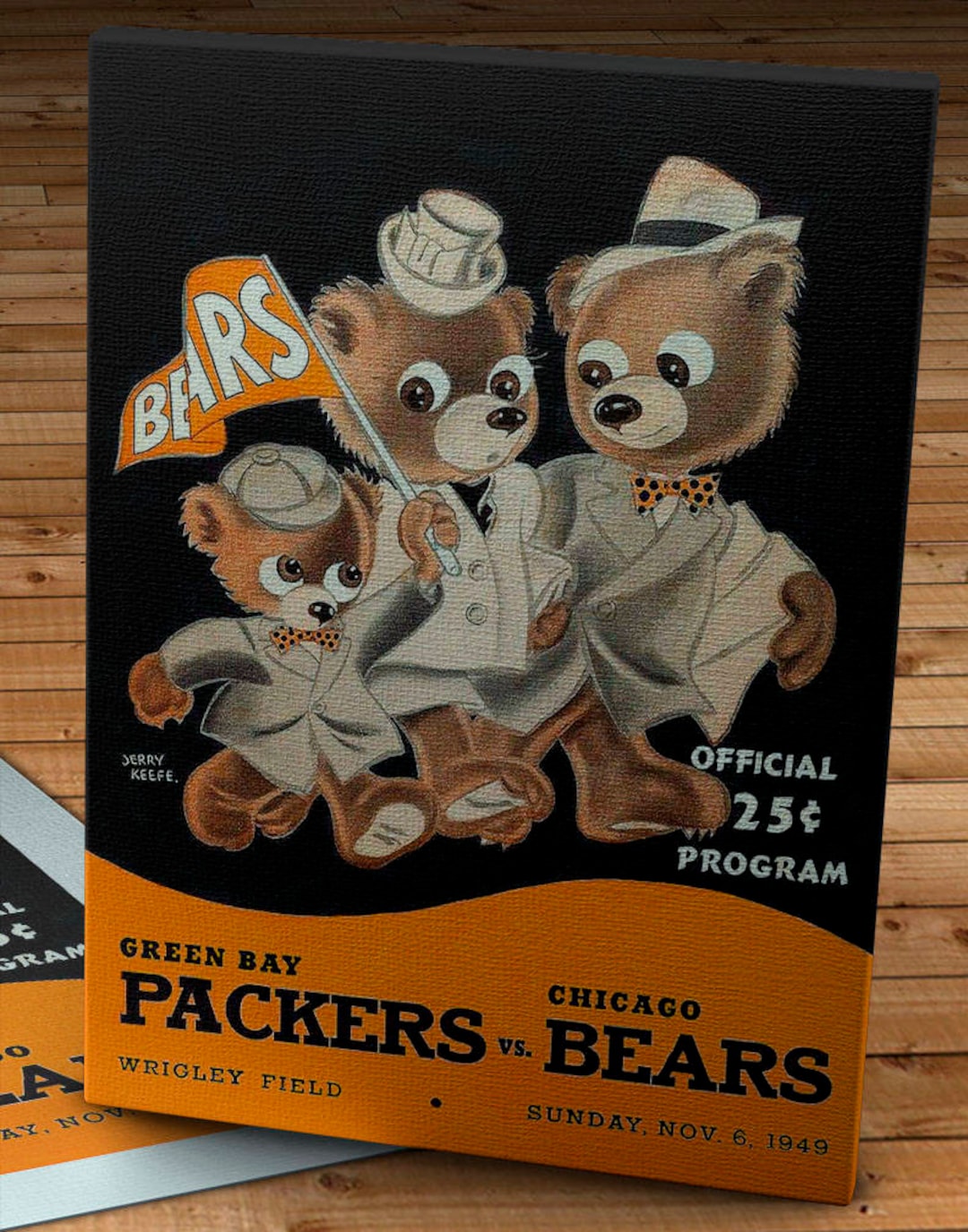 1949 Vintage Green Bay Packers Chicago Bears Football Program