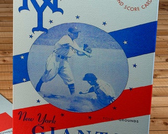 1945 Vintage New York Giants Baseball Scorecard - Canvas Gallery Wrap