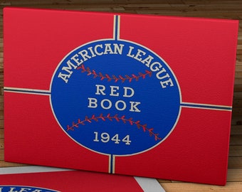 1944 Vintage American League Red Book Cover - Canvas Gallery Wrap