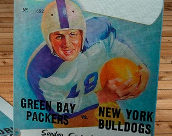 1949 Vintage Green Bay Packers - New York Bulldogs Football Program Cover - Canvas Gallery Wrap