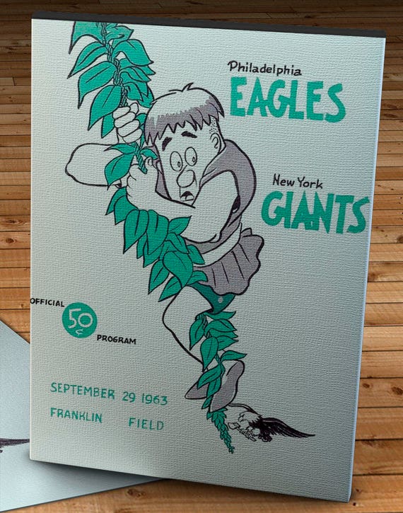 1963 Vintage New York Giants - Philadelphia Eagles Football