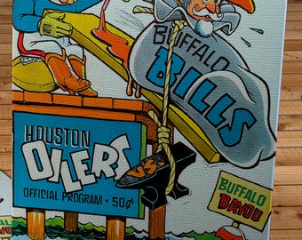 1960 Vintage Buffalo Bills - Houston Oilers Football Program Cover - Canvas Gallery Wrap