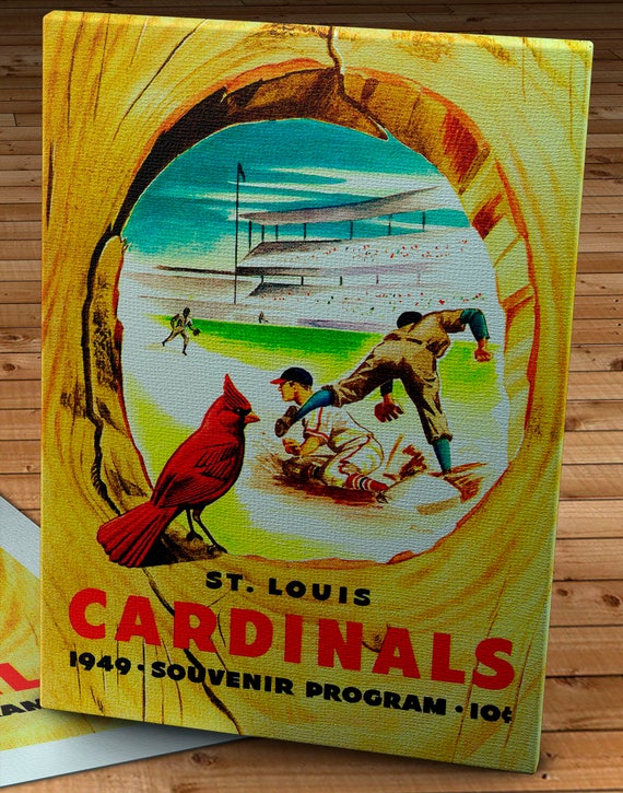 1949 Vintage St Louis Cardinals Program Canvas Gallery Wrap 