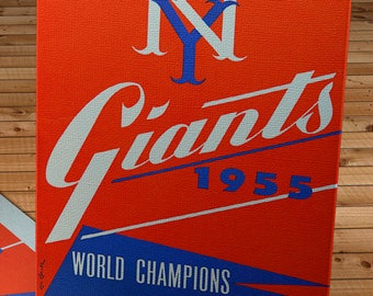 1955 Vintage New York Giants Baseball Scorecard - World Champions - Canvas Gallery Wrap