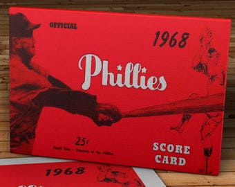 1968 Vintage Philadelphia Phillies Score Card - Canvas Gallery Wrap