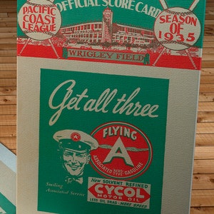 1935 Vintage Wrigley Field Program Cover- Los Angeles - Canvas Gallery Wrap