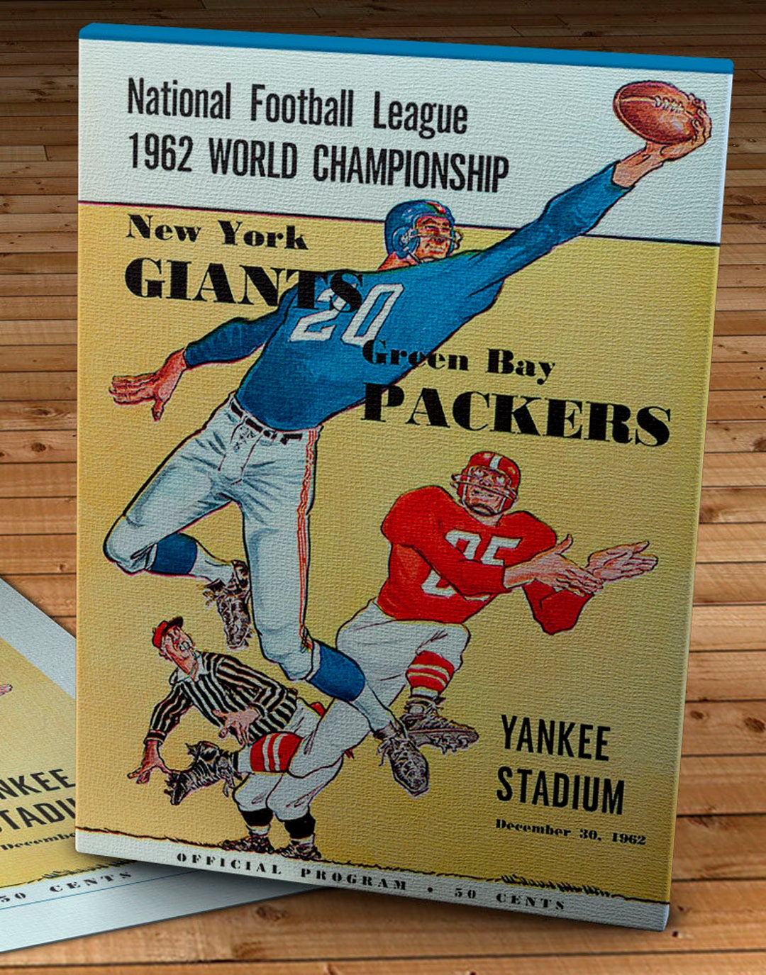 1962 Vintage New York Giants Green Bay Packers World 