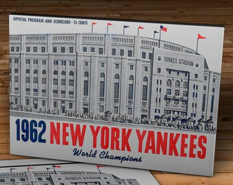 1962 Vintage New York Yankees - Yankee Stadium - World Champions Program - Canvas Gallery Wrap