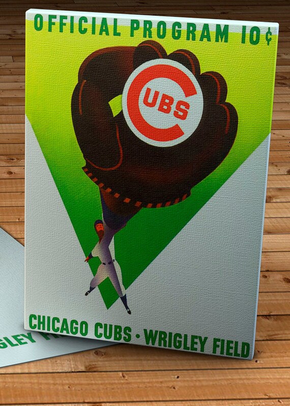1958 Vintage Chicago Cubs Baseball Program Canvas Gallery Etsy