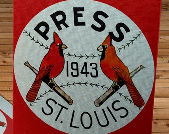 1943 Vintage St. Louis Cardinals Press Pin - Canvas Gallery Wrap