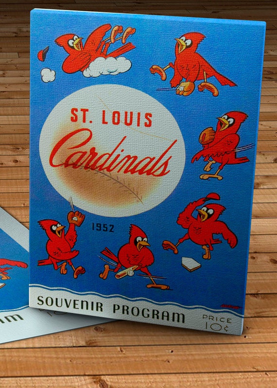 1952 Vintage St. Louis Cardinals Baseball Program Canvas 