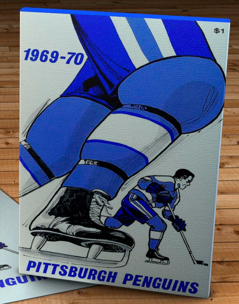 Canvas Gallery Wrap 10 x 16 1969-1970 Vintage Pittsburgh Penguins Yearbook
