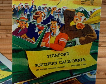 1949 Vintage USC Trojans  - Stanford Football Program - Canvas Gallery Wrap