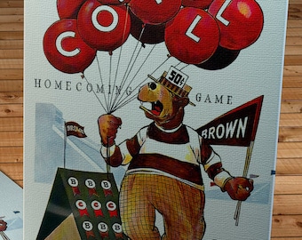 1962 Vintage Brown - Cornell Football Program Cover - Canvas Gallery Wrap