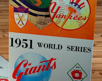 1951 Vintage New York Giants - New York Yankees World Series Program - Canvas Gallery Wrap