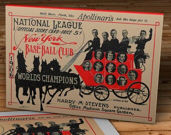 1906 Vintage New York Giants Baseball Program - World Champions - Canvas Gallery Wrap