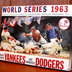 1963 Vintage Yankees vs Dodgers World Series Program - Canvas Gallery Wrap