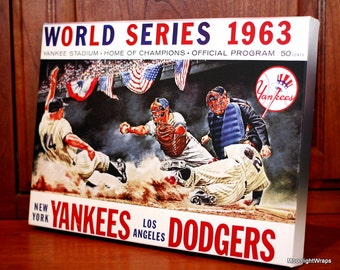 1963 Vintage Yankees vs Dodgers World Series Program - Canvas Gallery Wrap