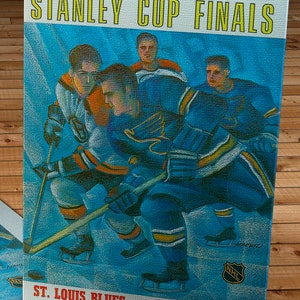 1969-1970 Vintage St. Louis Blues - Boston Bruins Hockey Program Cover - Stanley Cup - Canvas Gallery Wrap
