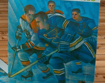 1969-1970 Vintage St Louis Blues - Boston Bruins Hockey Program Cover - Stanley Cup - Canvas Gallery Wrap