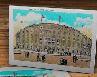 1930 Vintage New York Yankees Stadium Post Card - Canvas Gallery Wrap