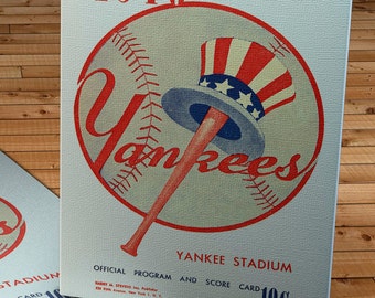1946 Vintage New York Yankees Program - Canvas Gallery Wrap