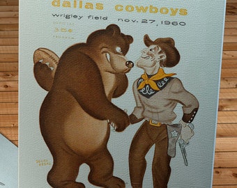 1960 Vintage San Francisco 49ers - Chicago Bears Football Program Cover - Canvas Gallery Wrap