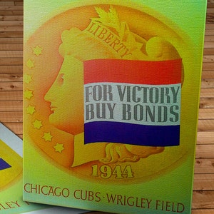 1944 Vintage Chicago Cubs Baseball Program - Liberty Head - Canvas Gallery Wrap