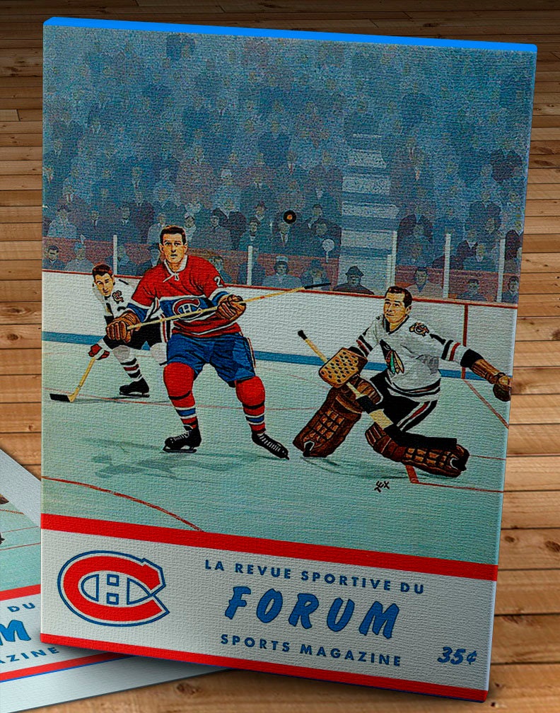 1962-1963 Vintage Montreal Canadiens Hockey Program - Canvas Gallery Wrap - 12 x 16
