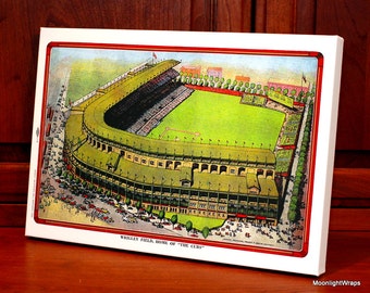 1947 Vintage Chicago Cubs Wrigley Field Post Card - Canvas Gallery Wrap