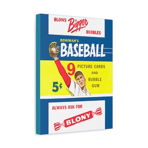 Involucro per carte da baseball vintage di Bowman del 1955 - Involucro in tela da galleria