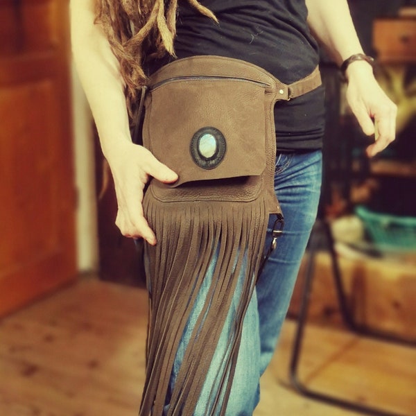 Sacoche de cuisse à franges en cuir, sacoche de moto, holster de jambe