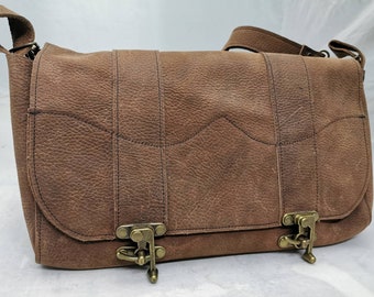 Sac en cuir marron naturel