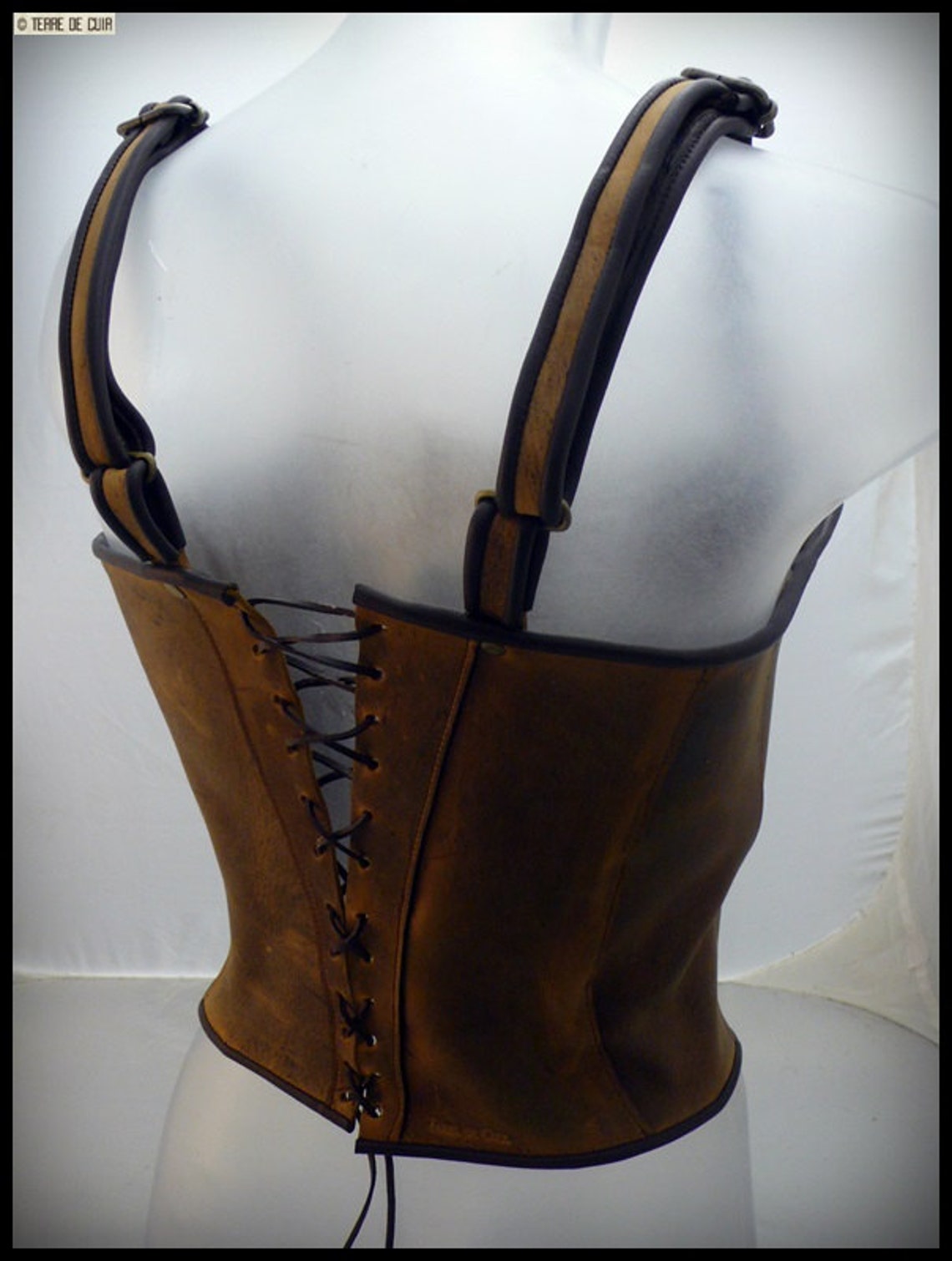 Bustier Style Medieval Old Brown Leather - Etsy