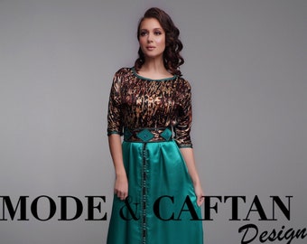 Kaftan Agatha by Mode and Caftan Design France, a single light and silky piece for your discreet and refined evenings