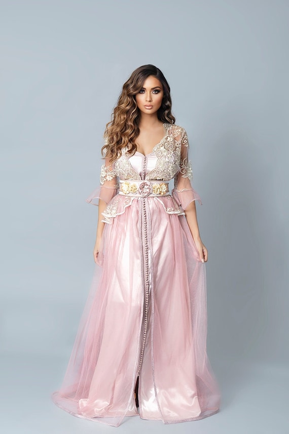 robe de soirée orientale pour mariage, robe arabe mariage, robe mariée