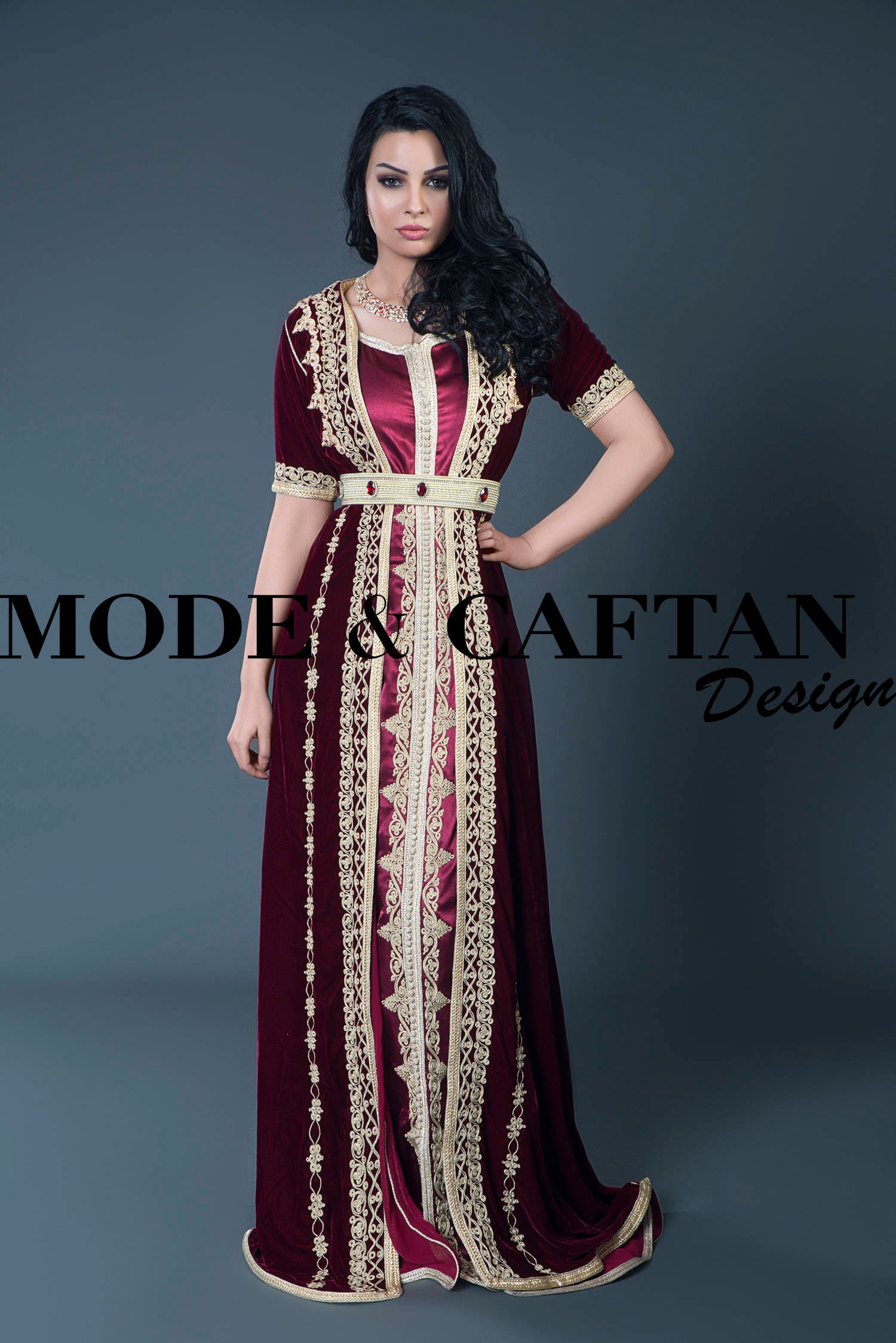 Marokkanische takschita in Moubra Burgund bestickte samt - Etsy