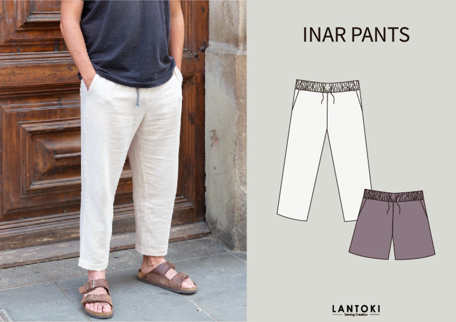 Menswear Sewing Pattern Menswear Trousers DIY Pattern Etsy