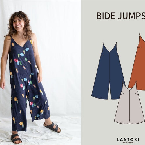 LAUREN Easy Dungarees PDF Sewing Pattern - Etsy