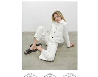 Worker Jacket Sewing Pattern PDF – Unisex Utility Style – 3 Versions Included – Functional & Timeless