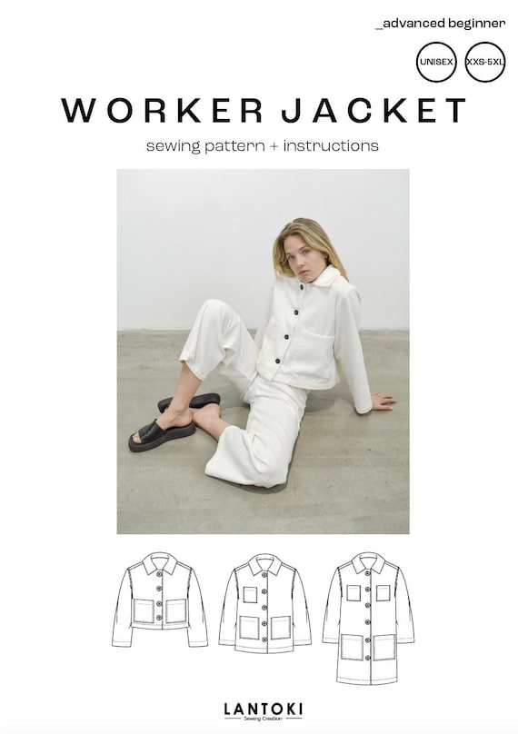 Patrón Worker jacket Unisex | Patrón de ropa masculina | Ropa femenina | Chaqueta de primavera | Chaqueta de otoño | Tutorial de costura