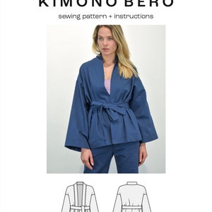 Kimono Jacket Sewing Pattern PDF – Easy Beginner Project – Includes Step-by-Step Tutorial