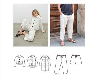 Sewing patterns | Pattern bundle | Outfit bundle | DIY |  pattern + tutorial | PDF pattern |  Easy pattern | Sewing tutorial | menswear