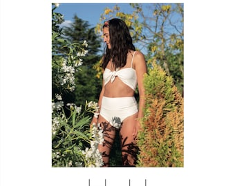 Reversible Bikini Sewing Pattern – High-Waisted & Beginner-Friendly – 2 Back Styles + Bandeau Top
